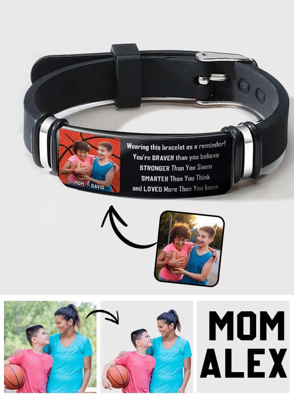 You're Braver Than You Believe - Personalized Basketball Engraved Bracelet