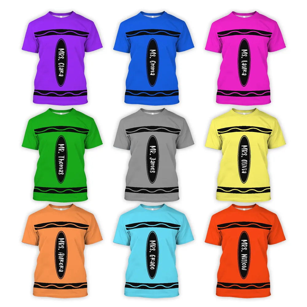 Classic Tee Personalized “MRS. ” or "MR." Teacher Shirt – Purple Tribute Gift