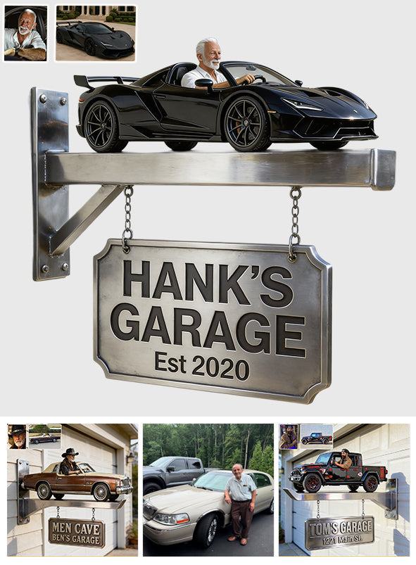 Custom Garage Sign - Personalized Car Lover Wooden Wall Mount Sign
