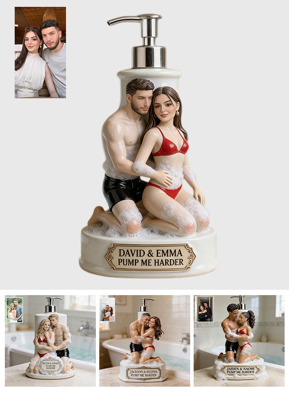 Any Photo Funny Couple Gift - Personalized Spicy Couple Pump Dispenser