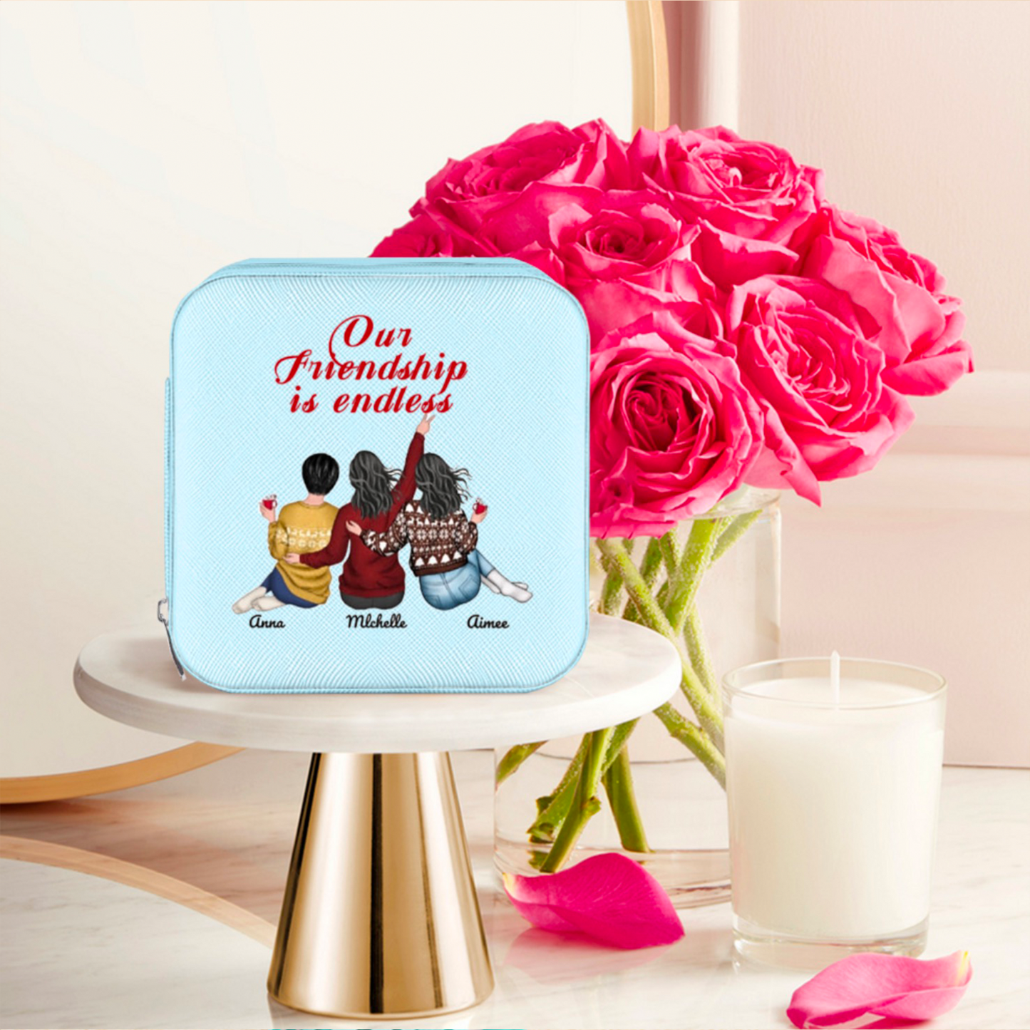 Besties Forever - Our Friendship Is Endless - Cup,Ornament, Beauty Tools, Jewelry - Christmas Gift