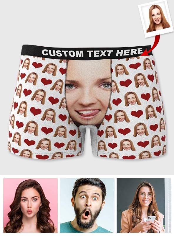 Custom Wife Or Girlfriend Face Boxers - Personalized Couple Men's boxer briefs