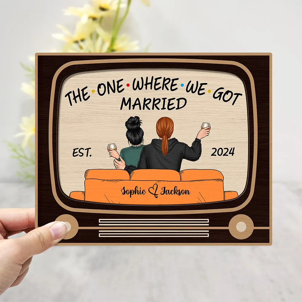 Personalized 2-Layer Wooden Plaque – "Hubby & Wifey Series" Romantic Keepsake