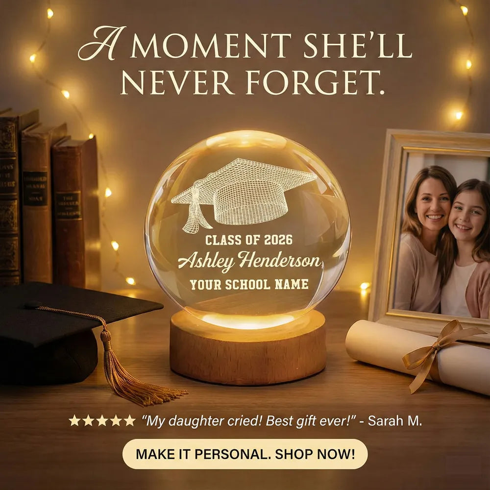 Class Of Graduation Globe Lamp Night Light, Personalized Warm Glow Desk Display, Thoughtful Gift for Grad