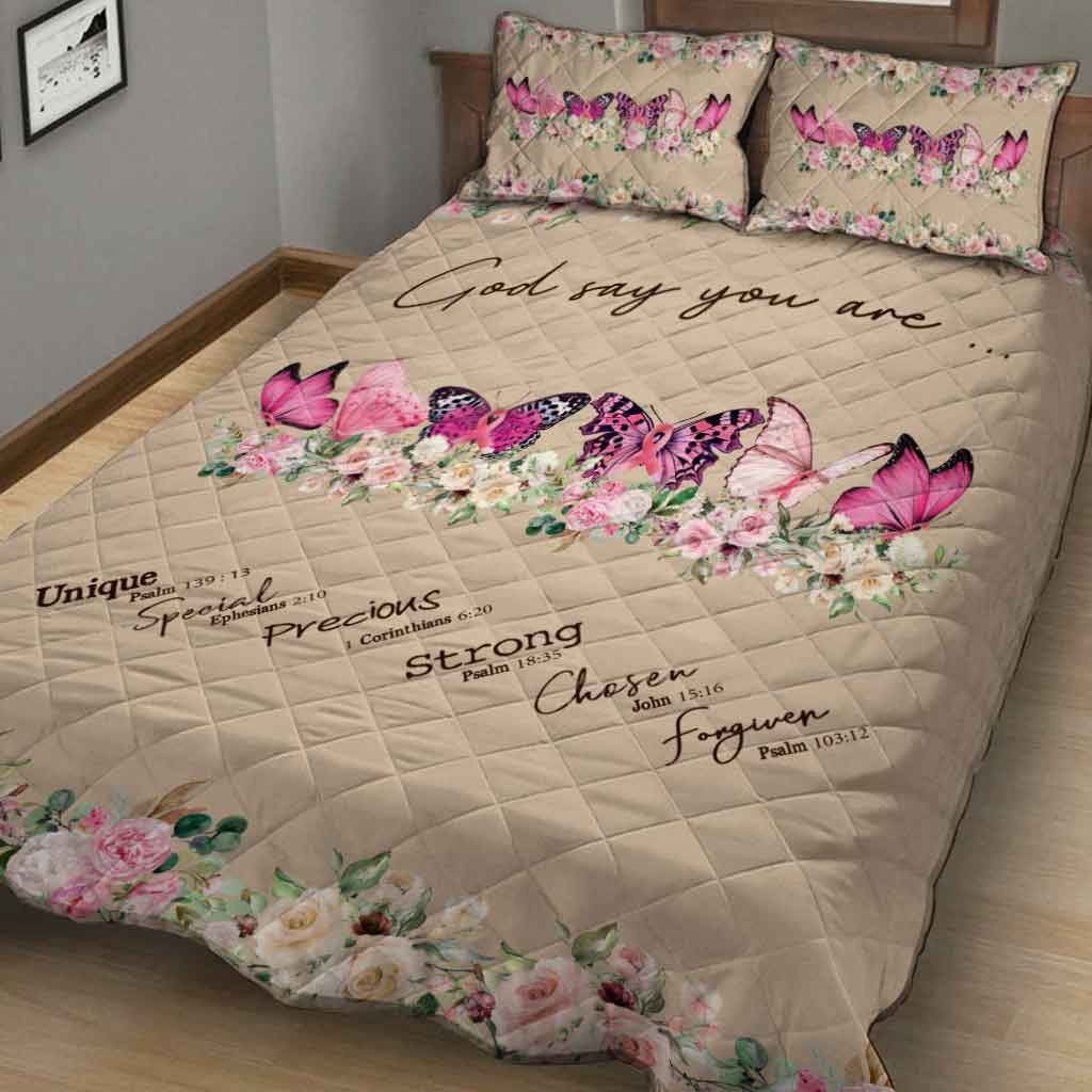 God Says You Are - Breast Cancer Awareness Quilt Set 072021