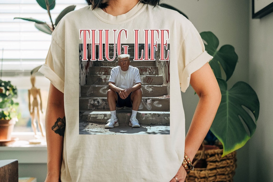 Donald Trump Thug Life Shirt, Viral Thug Life Trump T-Shirt, Sarcastic Donald Trump Tee, Funny Trump 2024 Shirt T-shirt & Hoodie