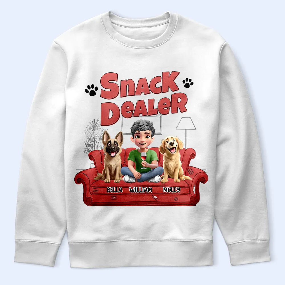 Treat Dealer – Funny Personalized Dog Lover T-Shirt, Women’s Tee, Sweatshirt and Hoodie – Ideal Gift for Dog Owners and Pet Lovers