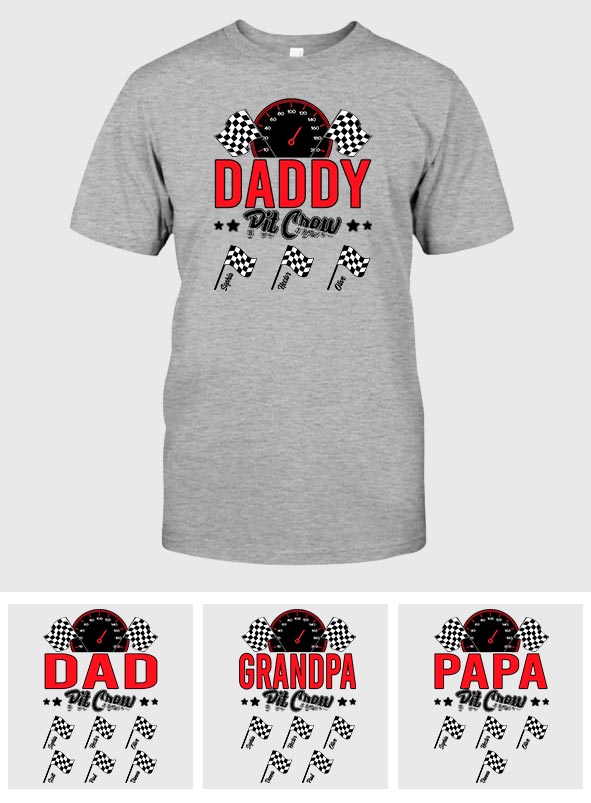 Daddy's Pit Crew Racing Flags - Personalized Racing T-shirt And Hoodie