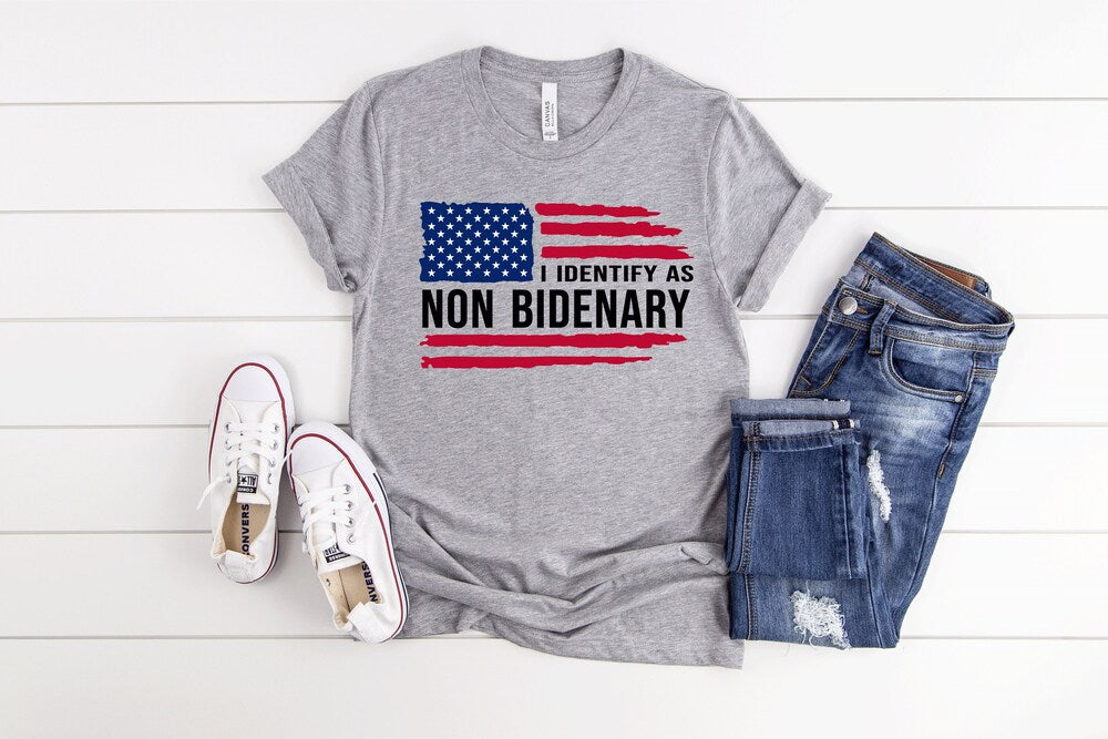 Republican Shirt, I Identify As Non Bidenary Shirt, American Flag Shirt, Anti Democrat Shirt, Conservative Shirt, Patriot Shirt T-shirt & Hoodie