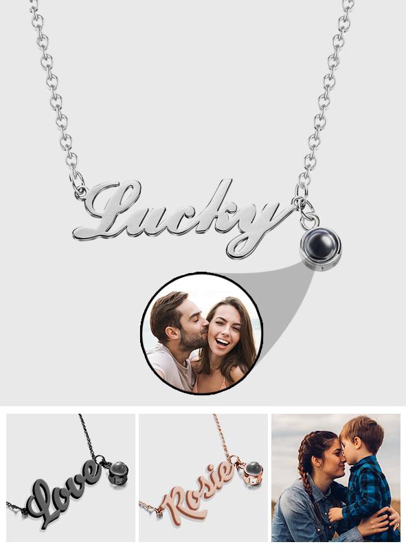 Personalized Signature Lucky Name Projection Charm - gift for who lost a loved one
