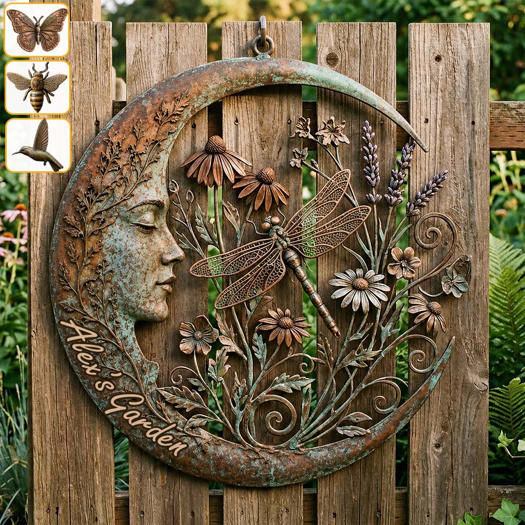 Garden Moon - Personalized Gardening Cut Metal Sign