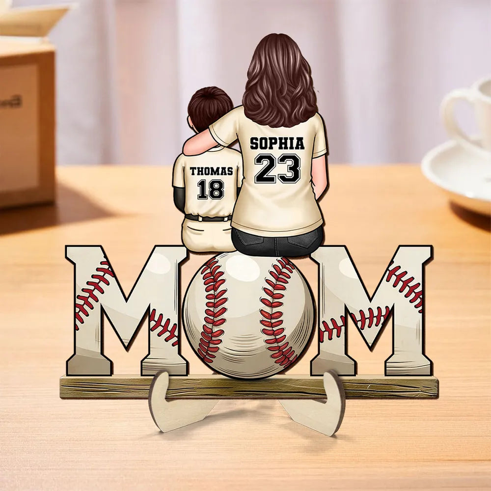 Custom Mom & Kids Plaque with Acrylic Keychain Gift