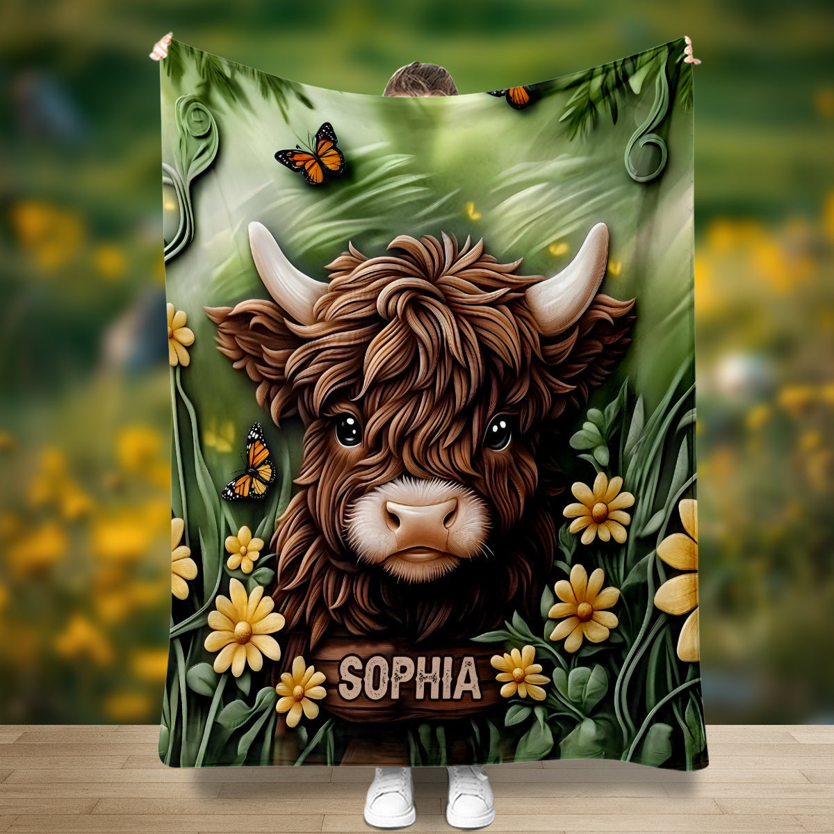 Baby Highland Cow - Personalized Blanket