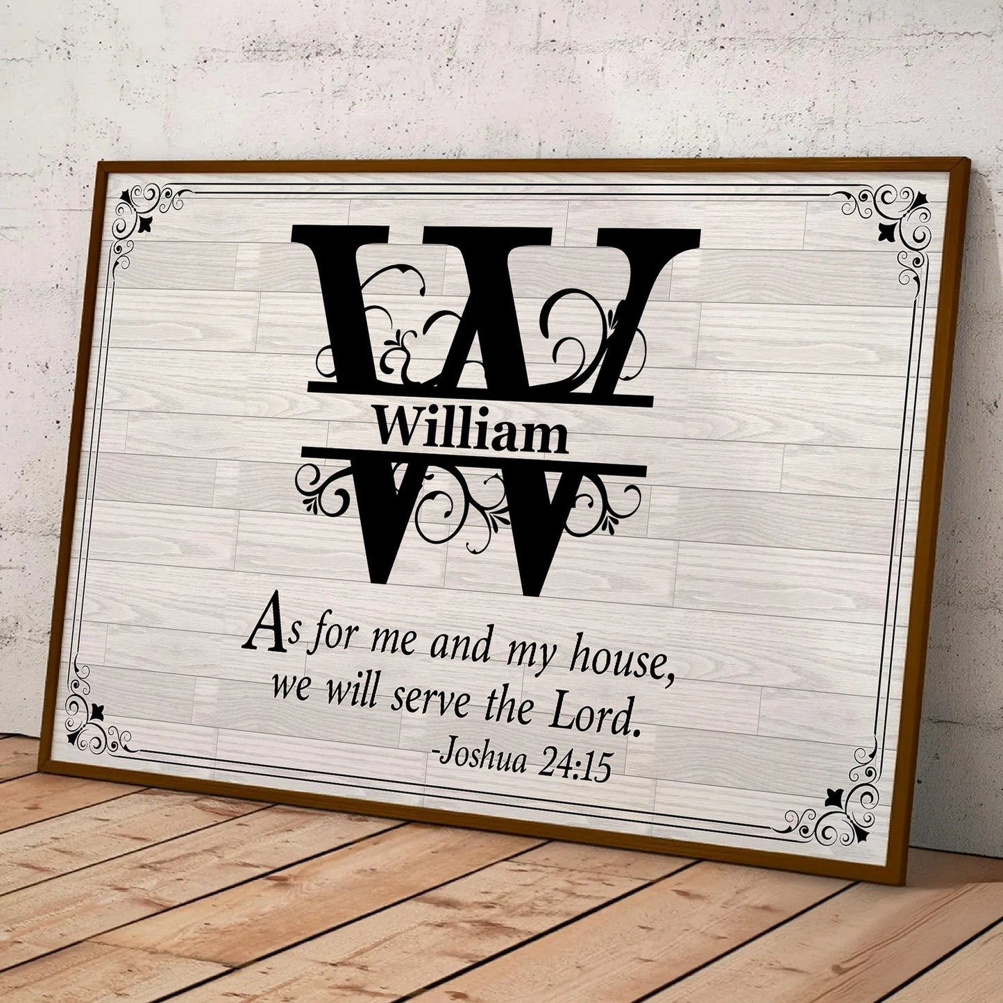 Poster with Monogram Scripture, Modern Farmhouse Wall Art for Entryway, Meaningful Home Blessing, Unique Gift for Parents