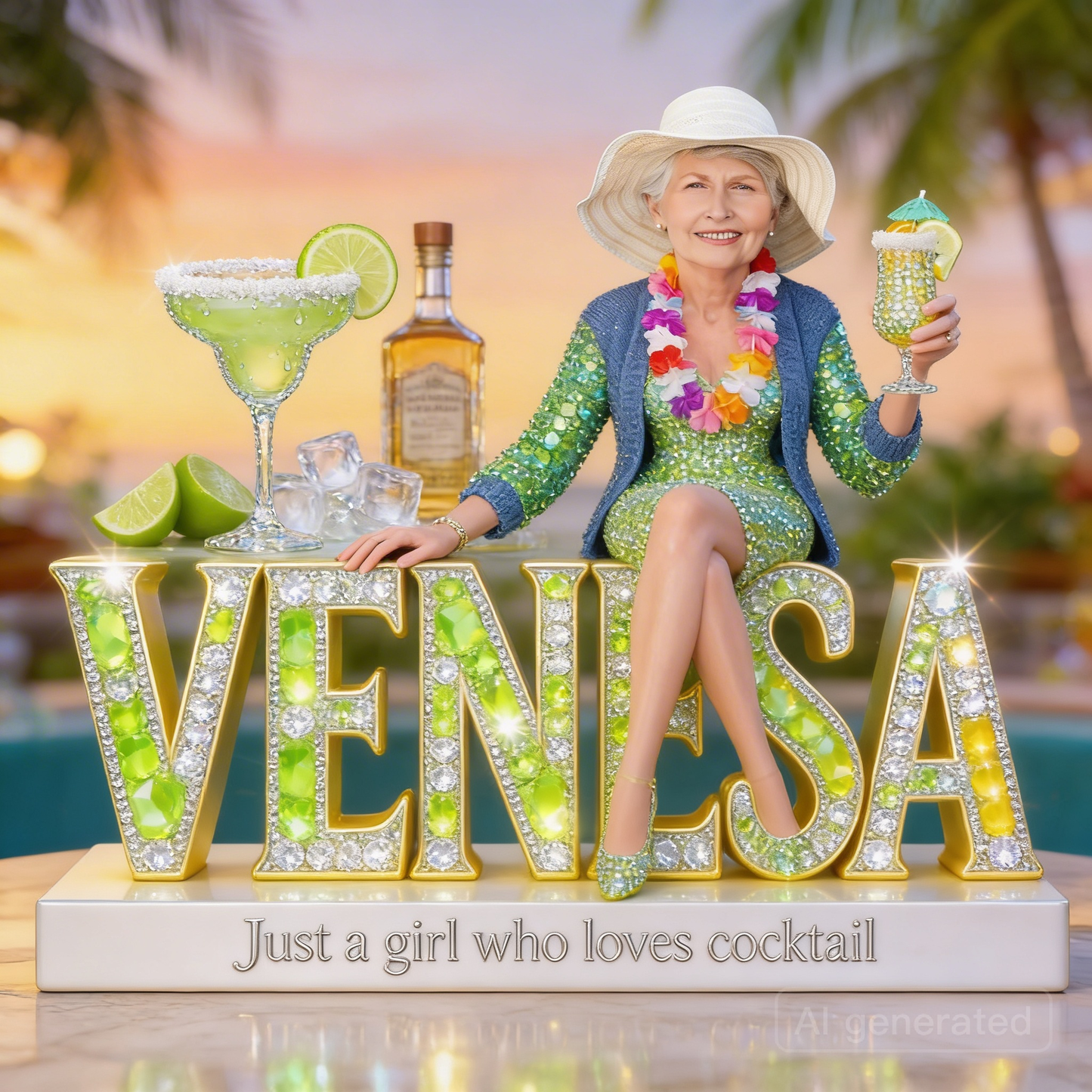 Cocktail Lovers, Margarita Lovers Gift - Personalized Cocktail Custom Shaped Acrylic Plaque