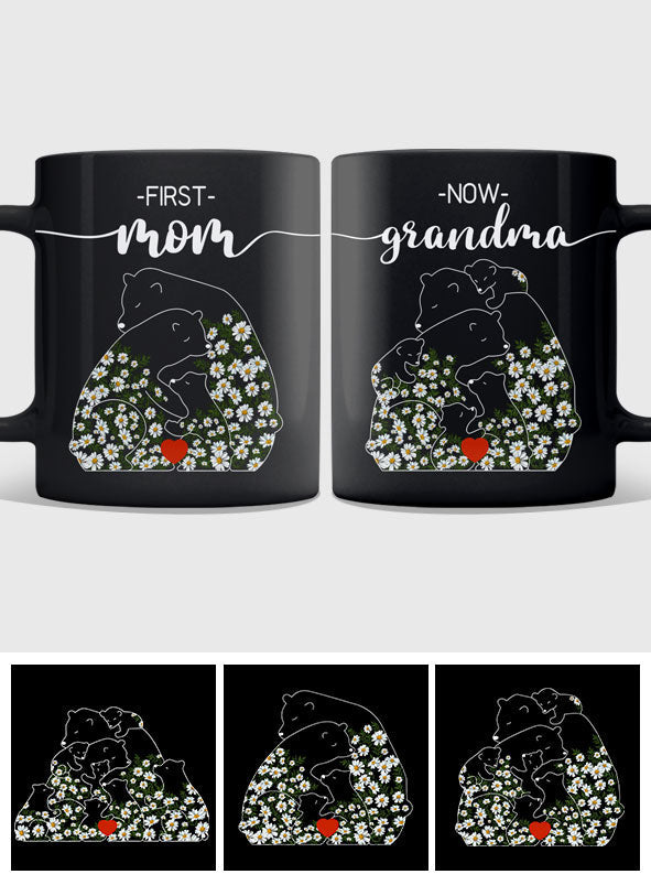 First Mom Now Grandma Bear Daisy - Personalized Grandma Mug
