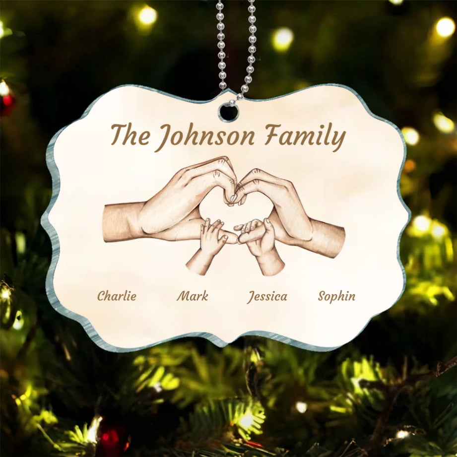 Personalized Family Hands Poster, Keychain, Plaque, Ornament, Sign - Unique Gift for Loved Ones