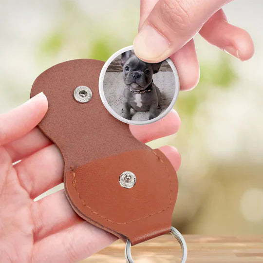 Pet Memorial Pocket Hug with Custom Photo Keychain A Small Daily Comfort Token 'I'll Miss You for the Rest of Mine' Gift