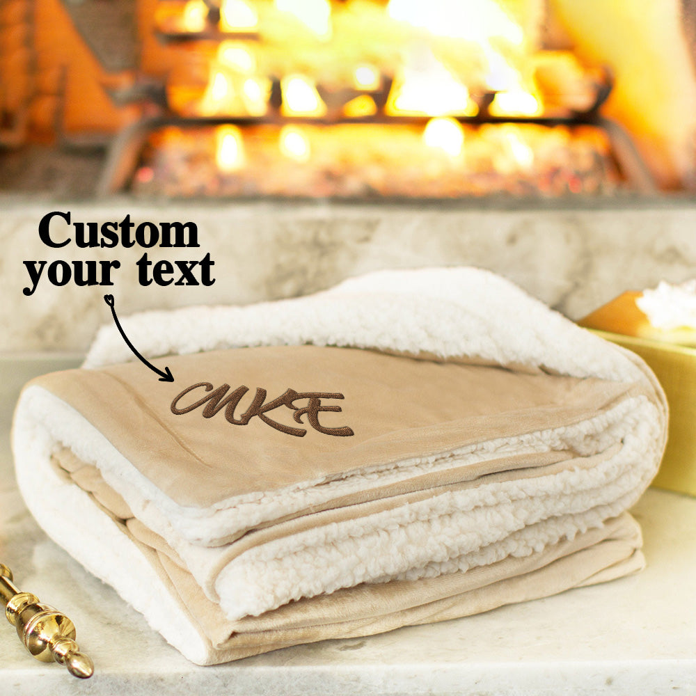 Embroidered Name - Personalized Embroidered Plush Throw Blanket