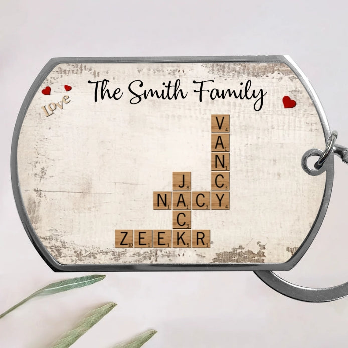 Personalized Family Crossword Poster, Plaque, or Ornament – Custom Family Names Gift for Home Décor and Special Occasions
