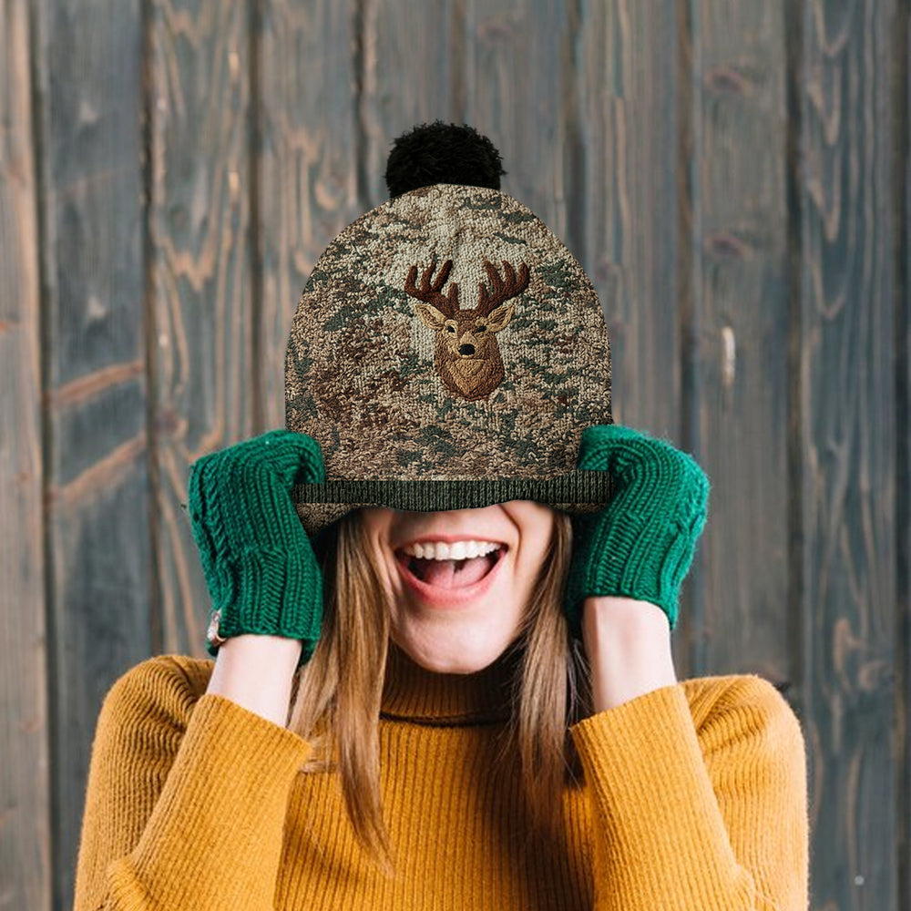 Deer Head - Personalized Hunting Beanie Hat