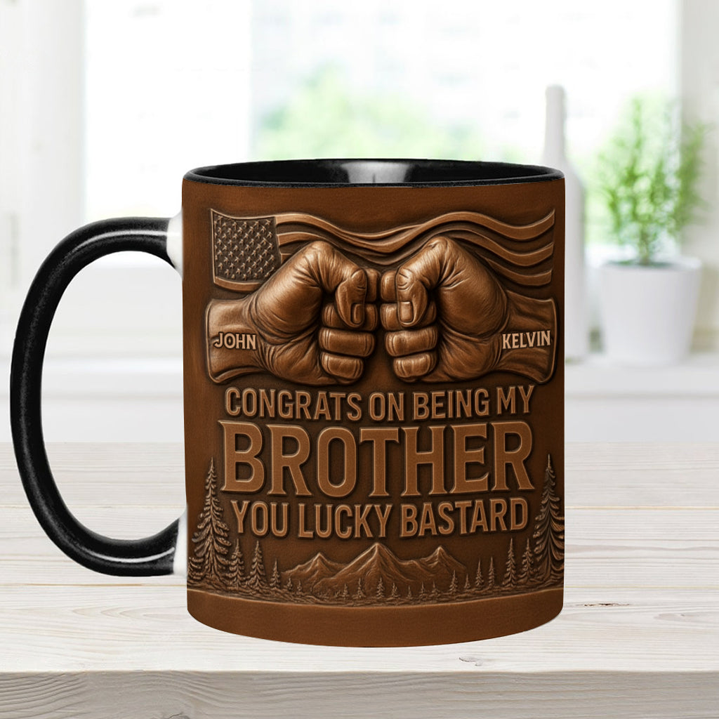 Congrat On Being My Brother/ Sister/ Son.... - Personalized Sibling Accent Mug