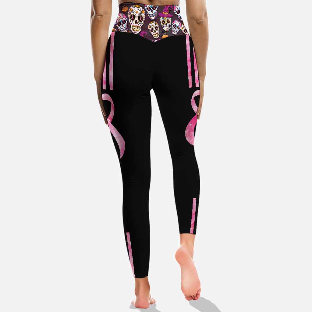 Faith Hope Love - Breast Cancer Awareness Leggings And Hollow Tank Top
