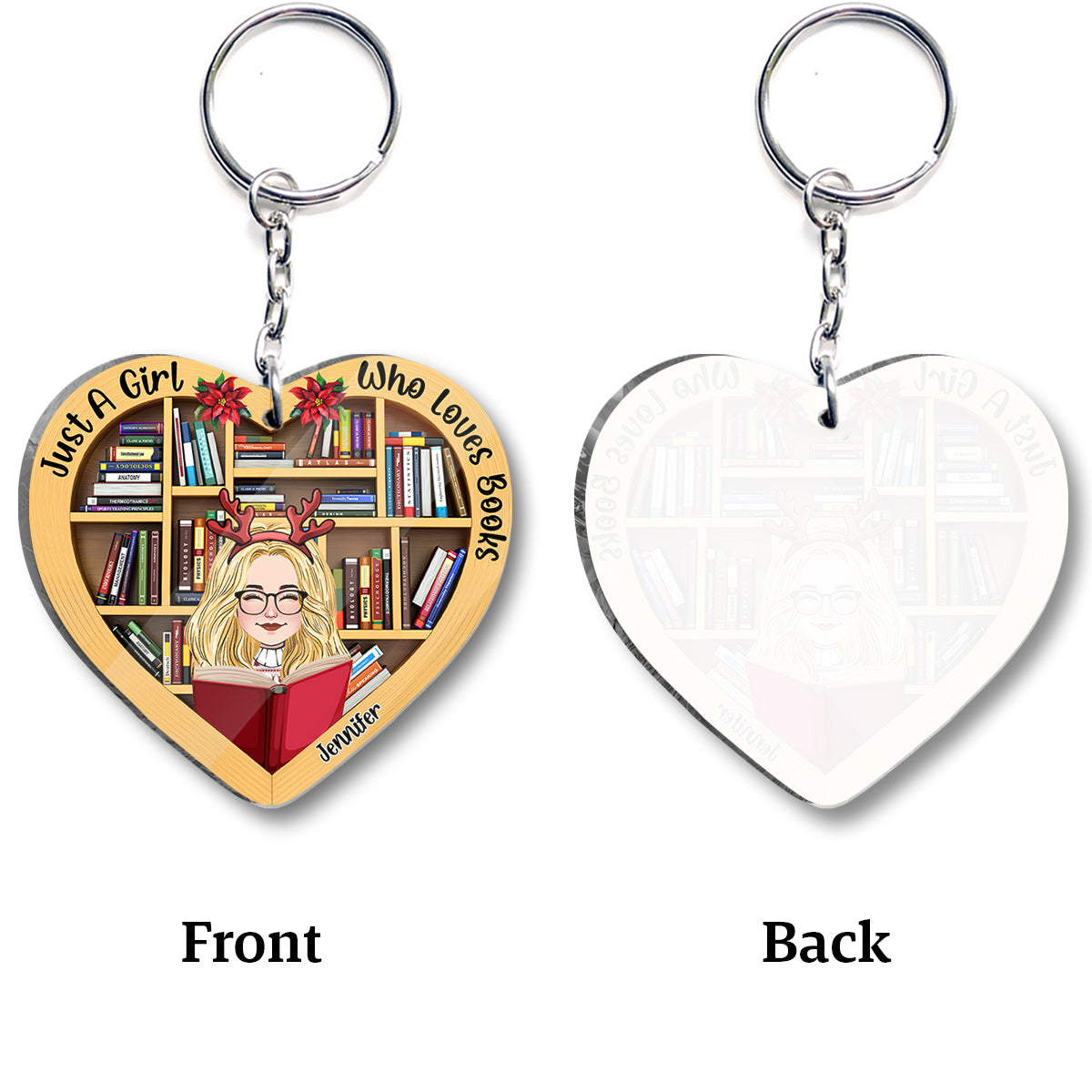 Just A Girl Who Loves Book - Personalized Book Keychain