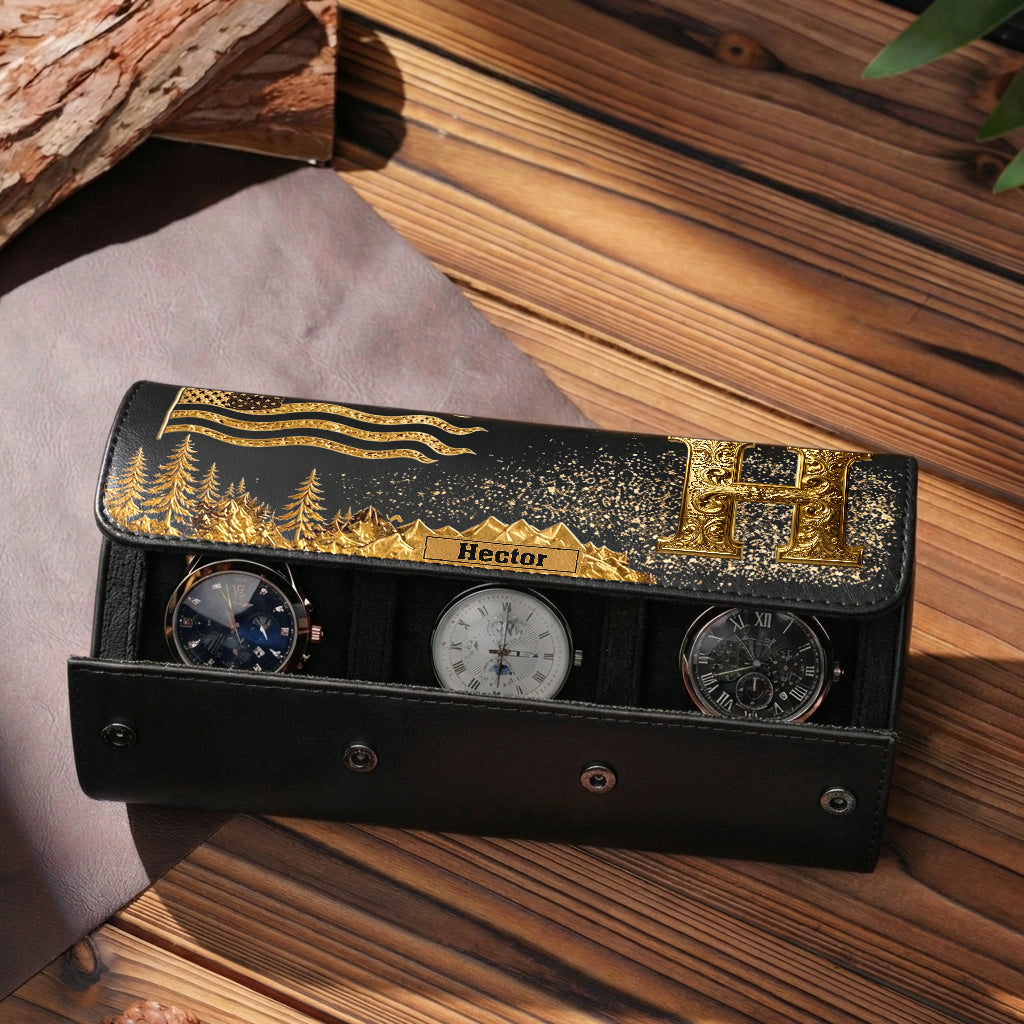 Initial Alphabet - Personalized Luxury Leather Watch Case