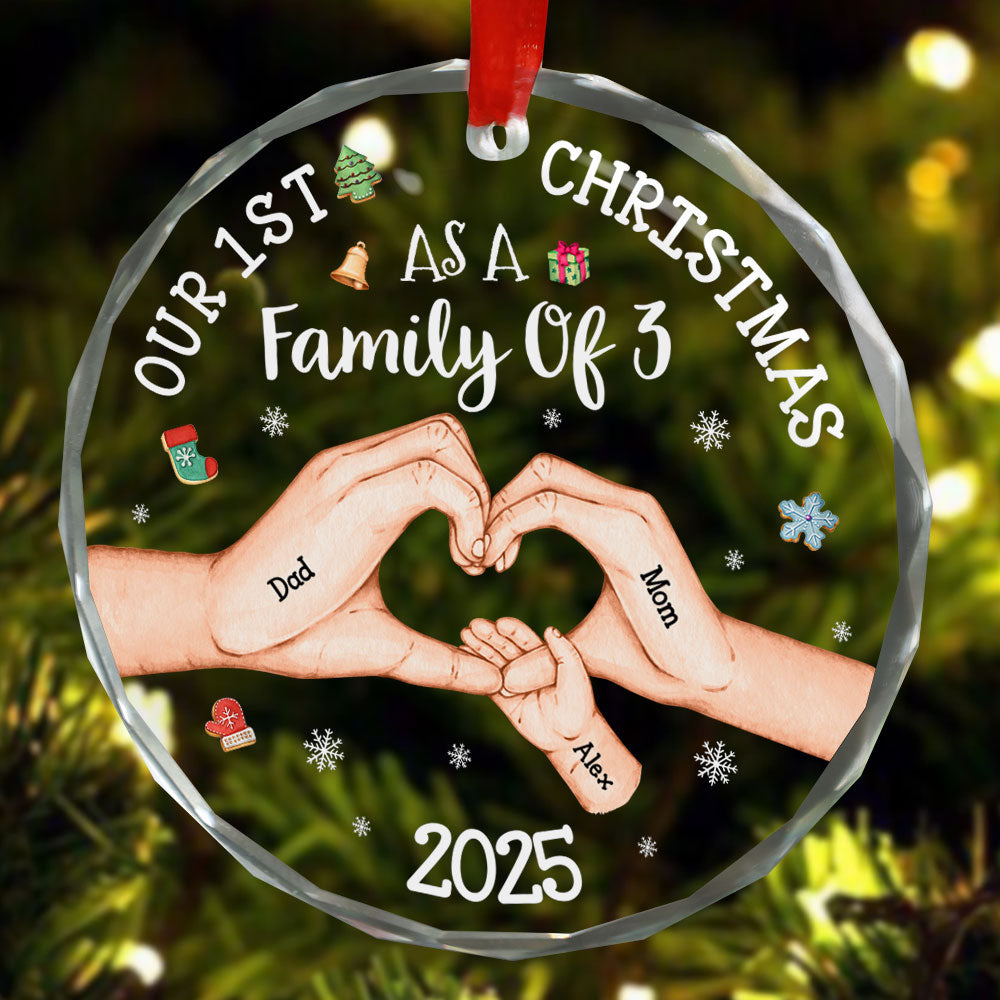 Custom Crystal Ornament - First Christmas Family Gift