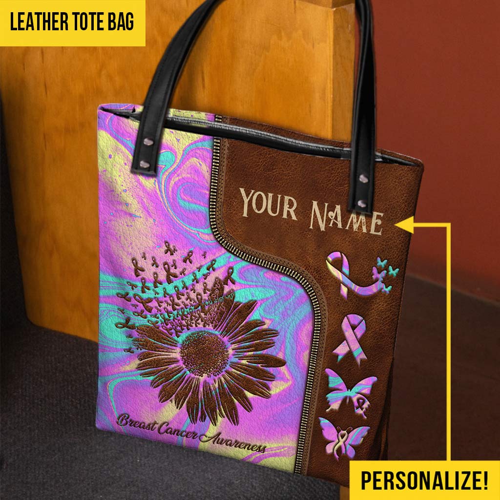 Pink Warrior - Breast Cancer Awareness Personalized Tote Bag