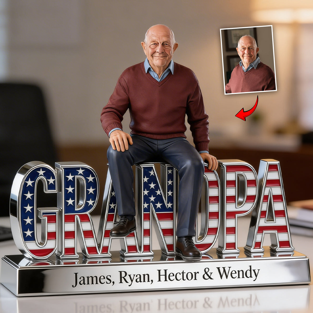 Custom Any Photo, Any Title - Personalized Father Custom Shaped Acrylic Plaque