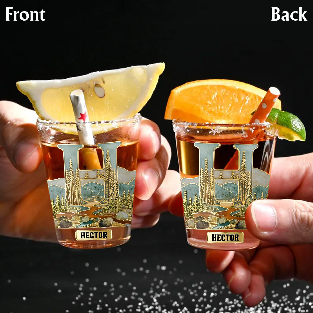Initial Custom Glass For Whiskey/ Bourbon/ Tequila... Lovers - Personalized Whisky Shot Glasses Set