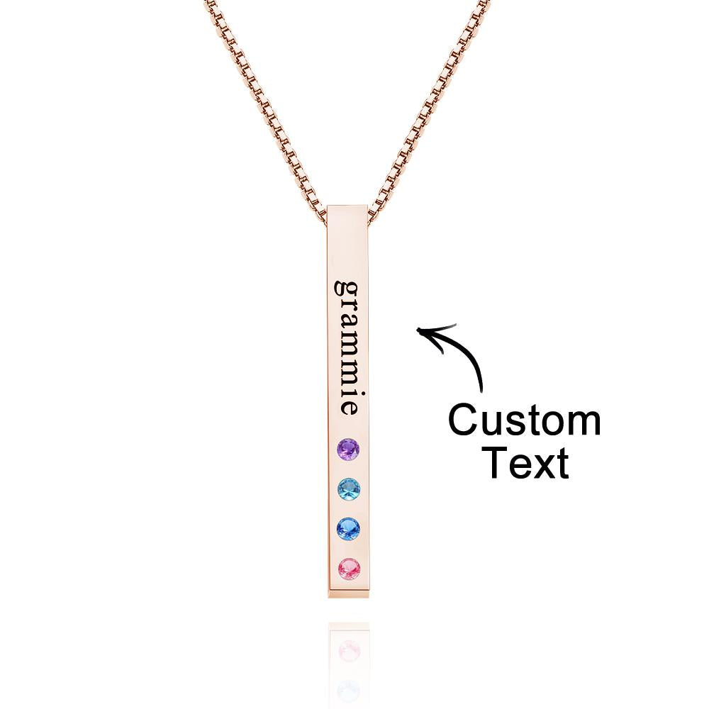 Custom Engraved Birthstone Charm - Personalized Engraved Birthstone Charm
