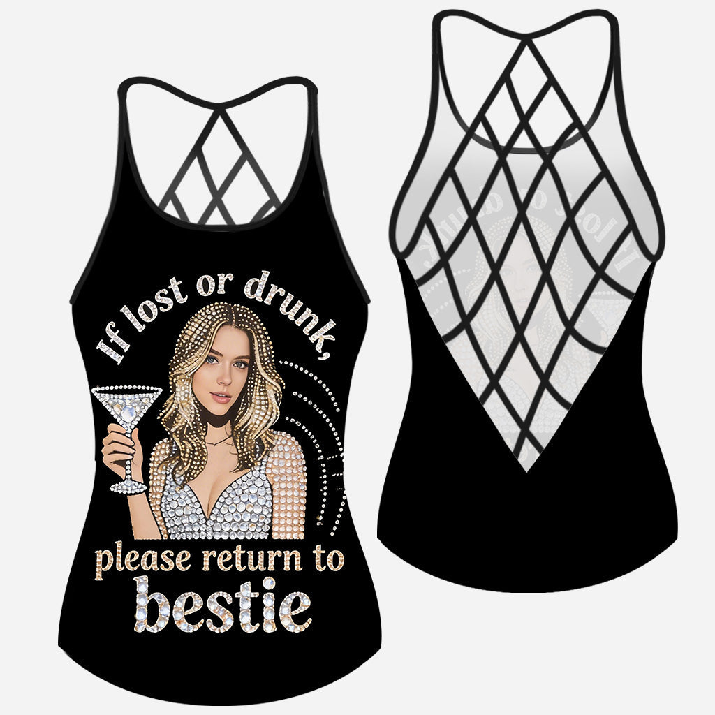 If Lost Or Drunk Funny Besties Matching Tank Top - Personalized Bestie Cross Tank Top
