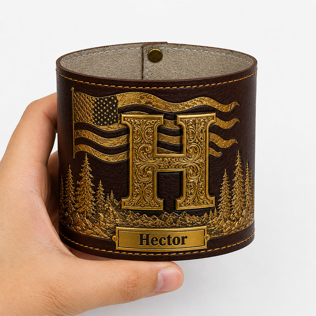 Initial Custom For Whiskey Lovers - Personalized Whisky Whiskey Glass With Leather Holder