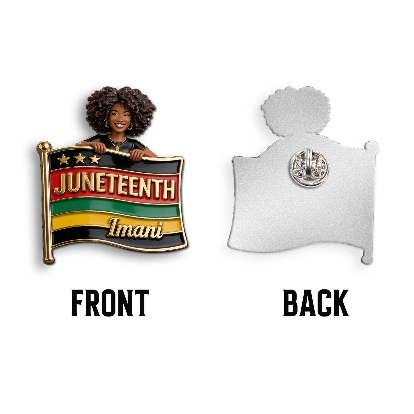 Celebrating Freedom 1865 - Personalized Juneteenth 3D Embossed Enamel Pin