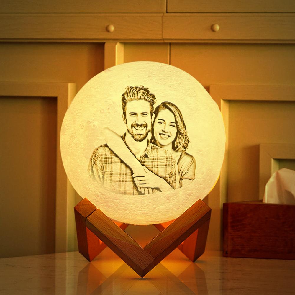 I Love You To The Moon And Back - Personalized Couple Moon Lamp