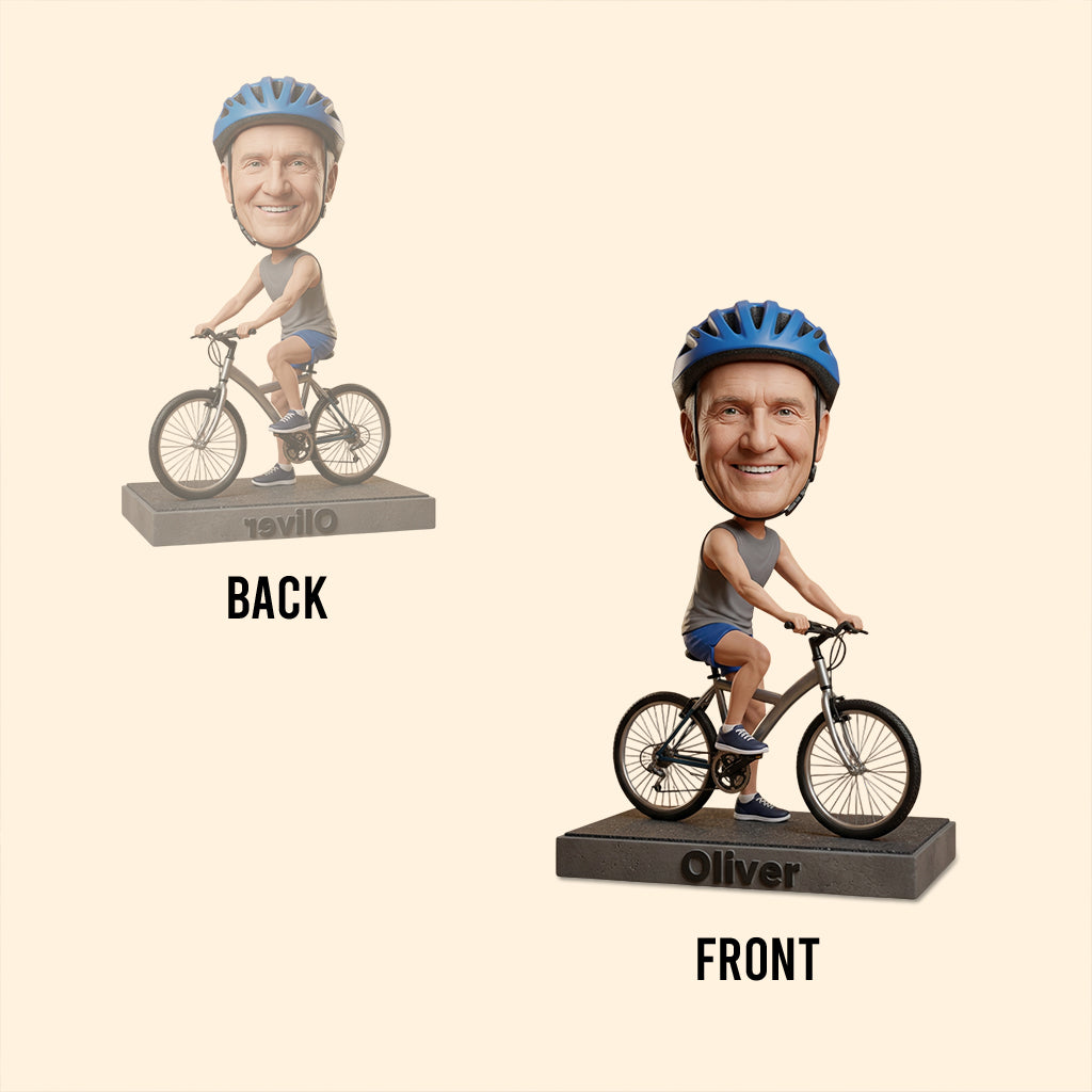 Bicycle Bobblehead - Personalized Cycling Custom Shaped Acrylic Plaque