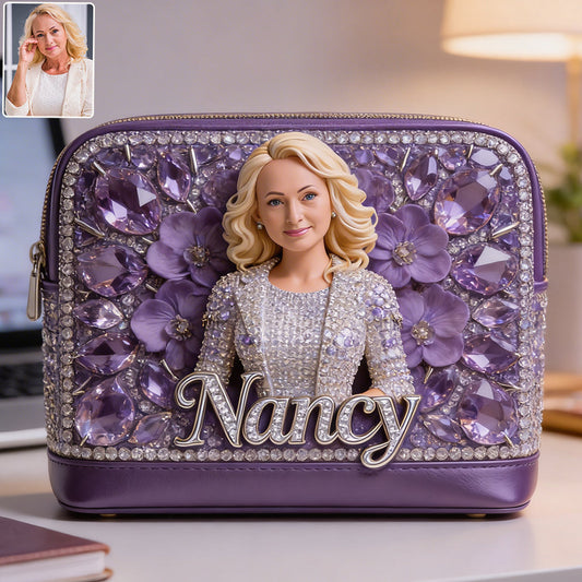 Any Photo, Flower - Personalized Self Love Makeup Bag