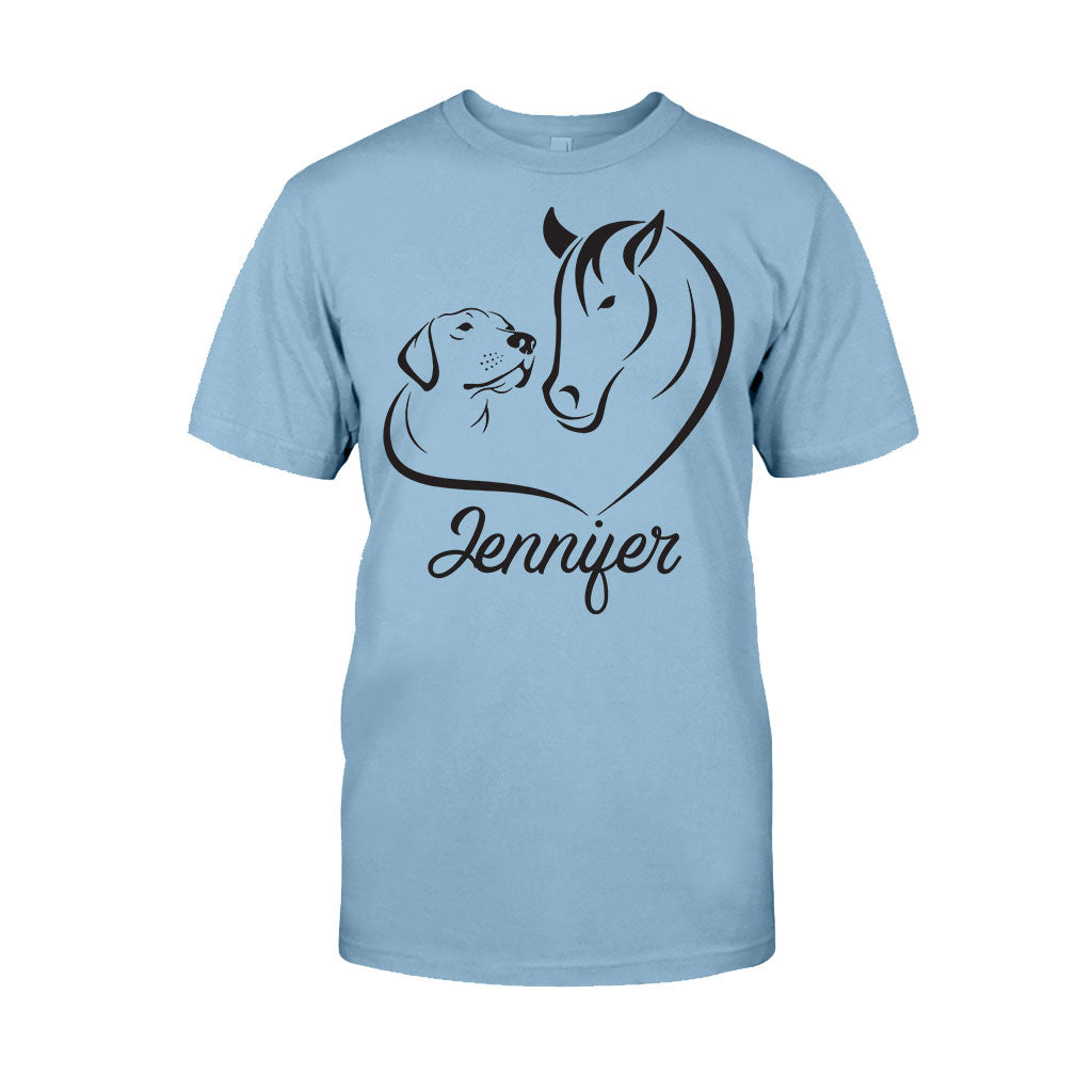 Horse And Dog - Personalized Horse T-shirt And Hoodie