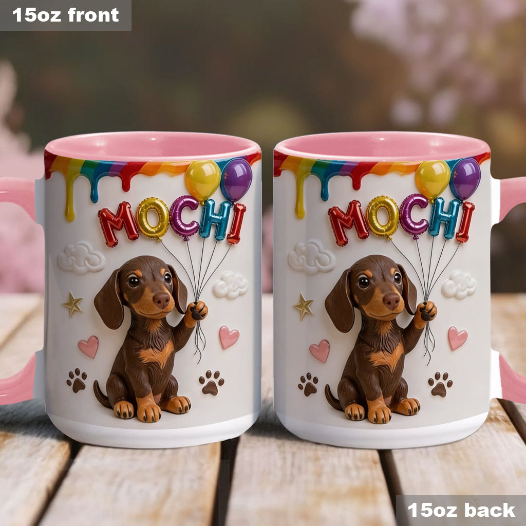 Custom Pet Name Ballon - Personalized Dog Accent Mug With Gift Box