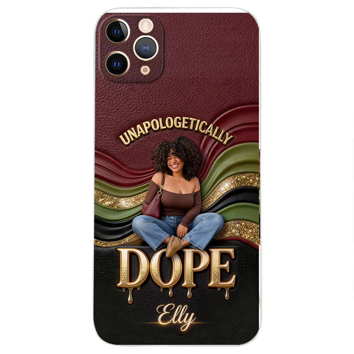 Happy Juneteeth, Black History, Black Pride - Personalized African American 3D Embossed Leather Phone Case