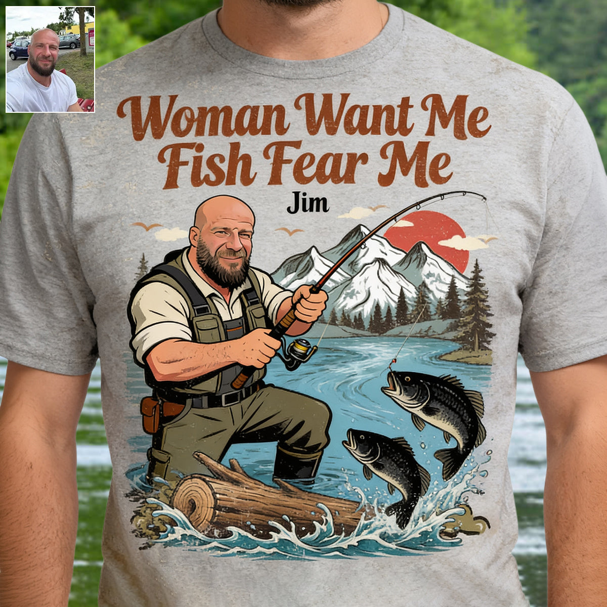 Custom Fishing Shirt For Dad/ Husband/ Son... - Personalized Fishing Washed T-Shirt