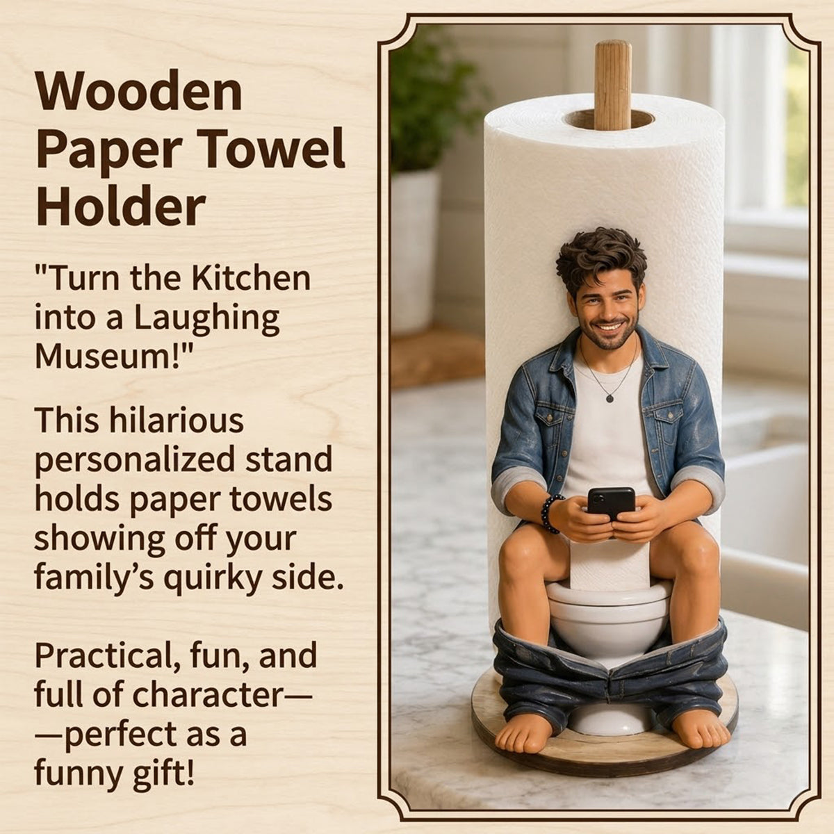 Best Time Of Day - Personalized Father Paper Towel Stand