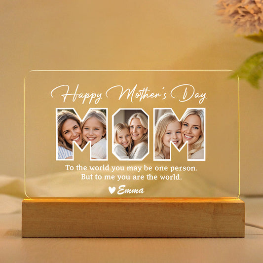 Personalized LED Mother’s Day Plaque with Custom Photo & Text