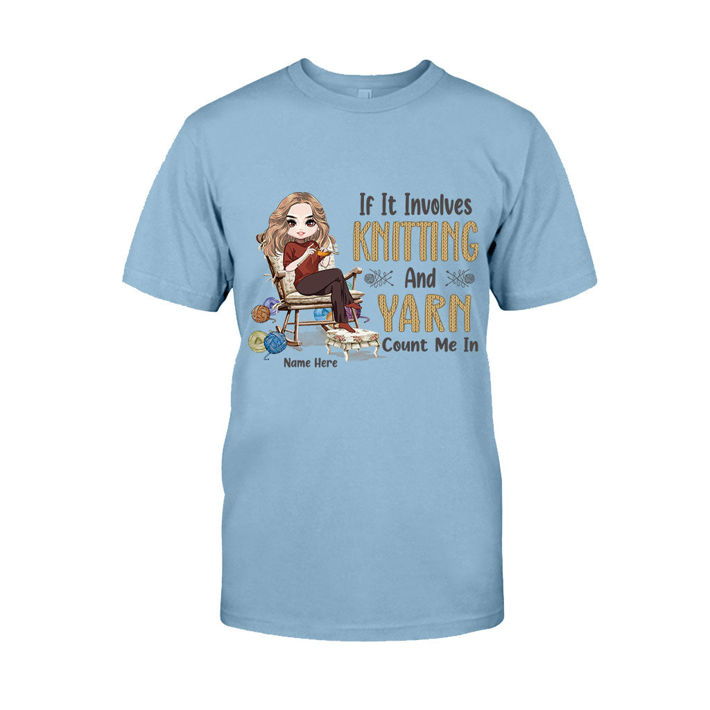 If Involves Knit And Yarn Count Me In - Personalized Knitting T-shirt and Hoodie