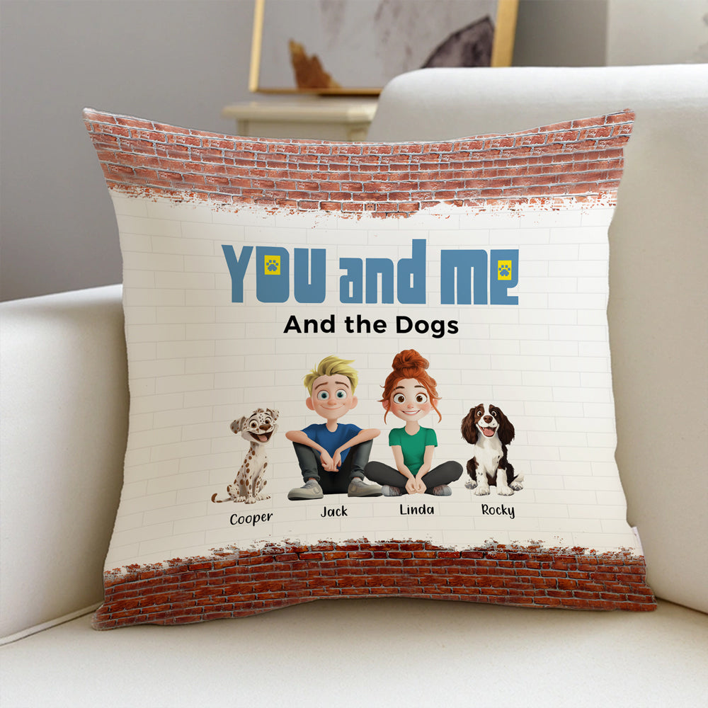 Custom Pet Family Square Pillow – Perfect Dog Lovers Gift