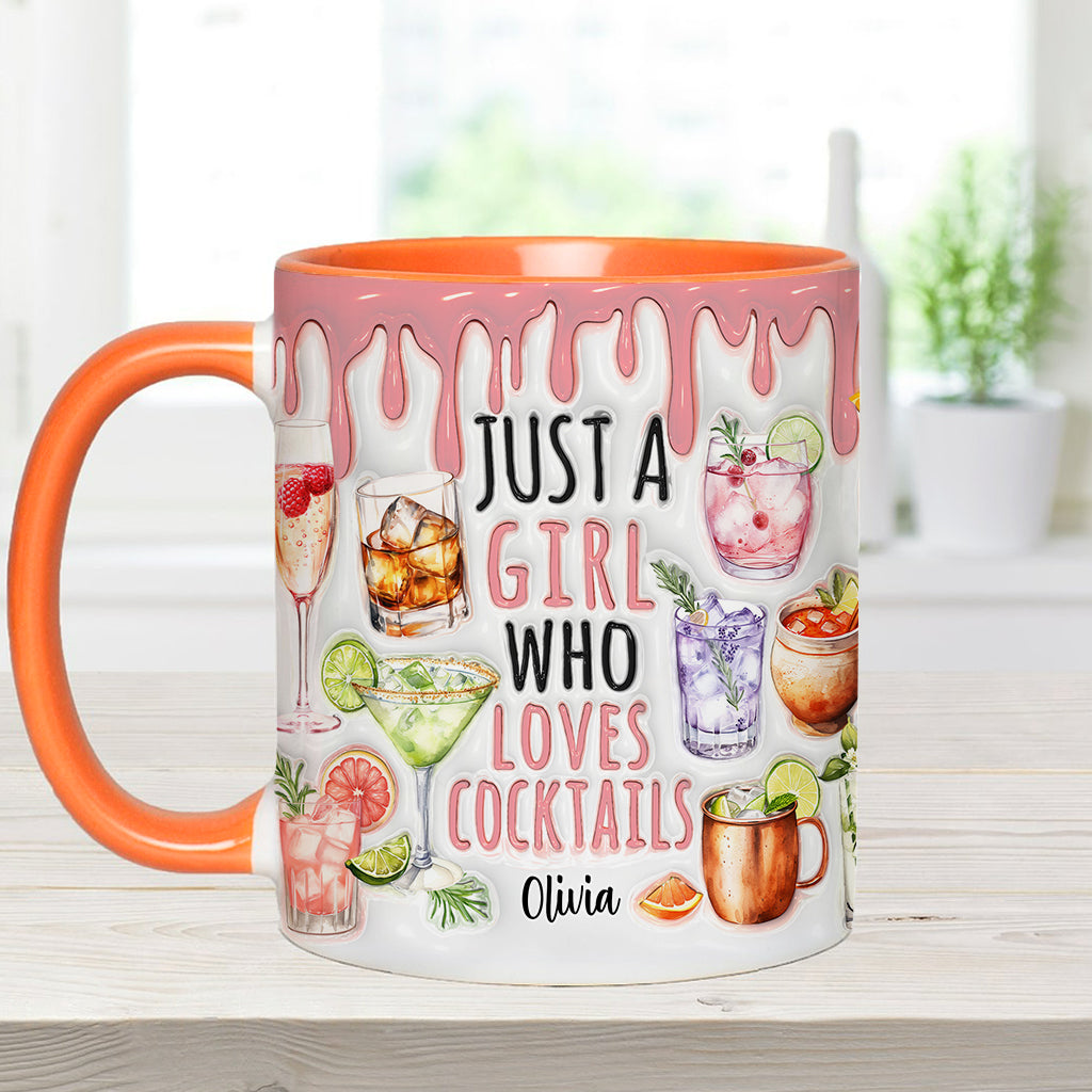 Just A Girl Who Loves Cocktails - Personalized Cocktail Accent Mug