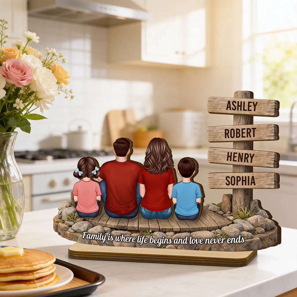 2-Layer Wooden Plaque Personalized Family Keepsake With Heartfelt Message, Cozy Living Room Decor, Unique Gift for Parents